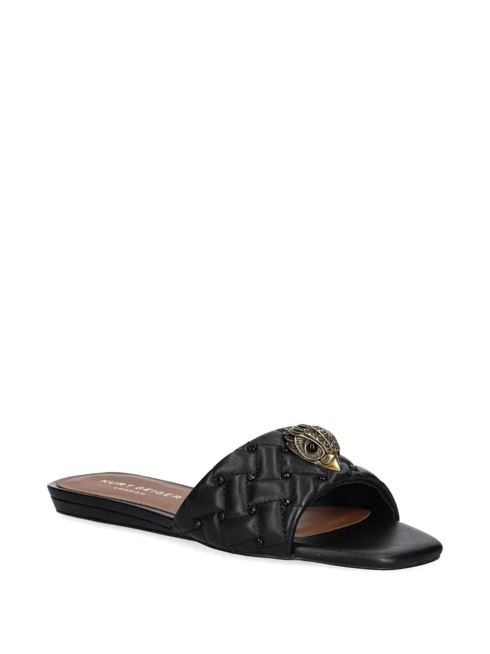 Kurt Geiger London Kensington quilted slide sandals Black