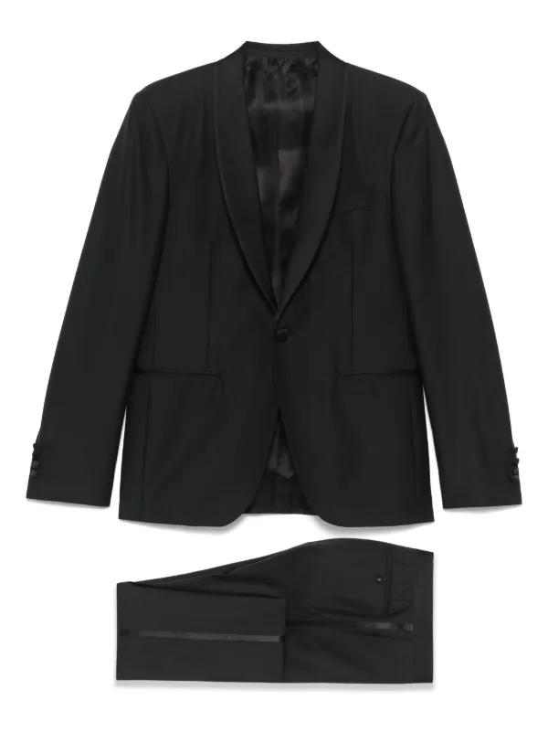 Canali ショールラペル スーツ | ブラック | FARFETCH JP