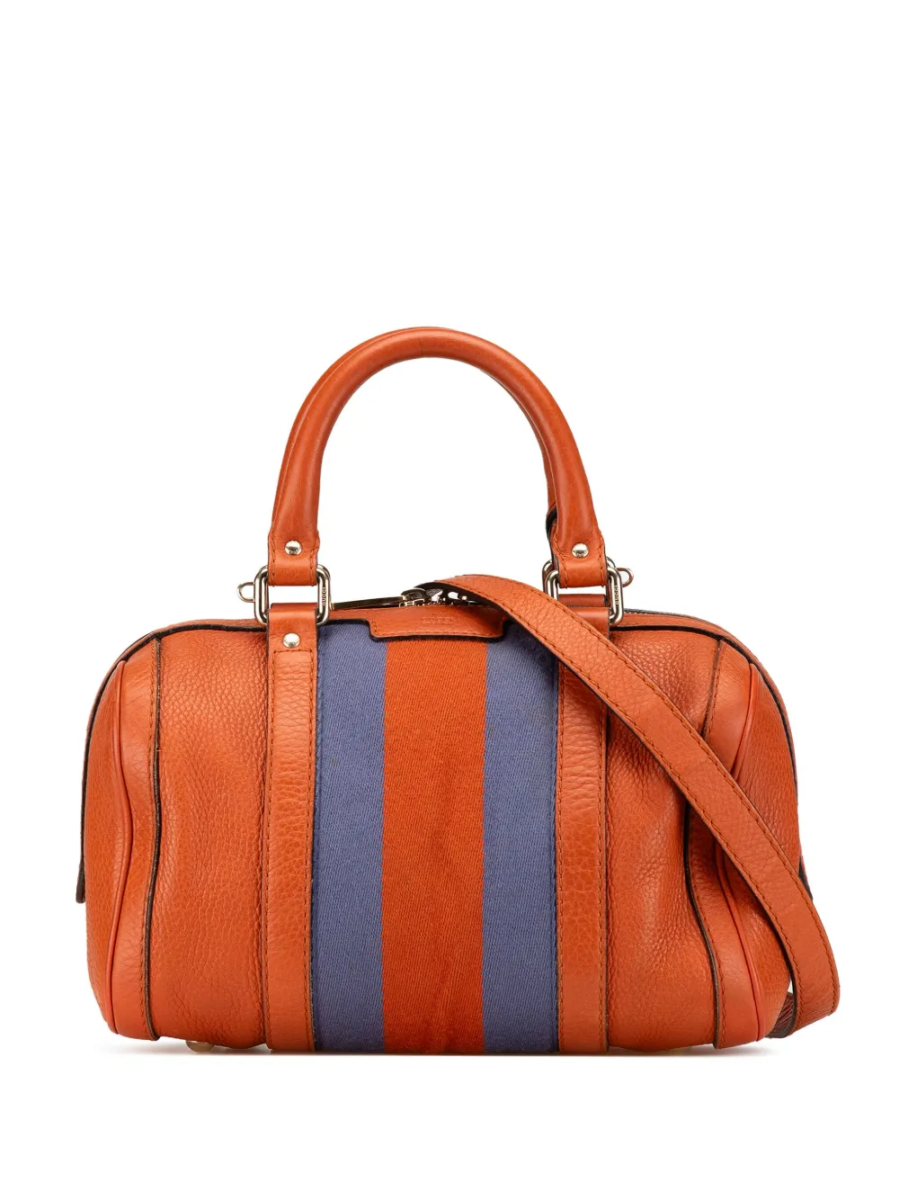 Gucci Pre-Owned 2000-2015 スモール ウェブ レザー ジョイ サッチェルバッグ - オレンジ Gucci Pre-Owned 2000-2015 スモール ウェブ レザー ジョイ サッチェルバッグ - オレンジ