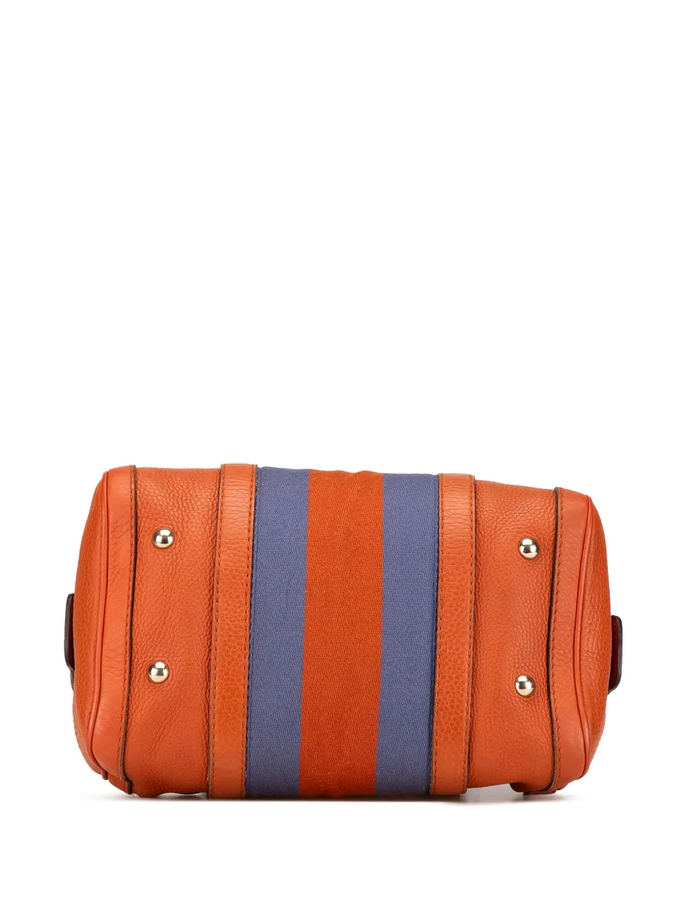 Pre-owned Gucci 2000-2015 Small Web Leather Joy Satchel In Orange