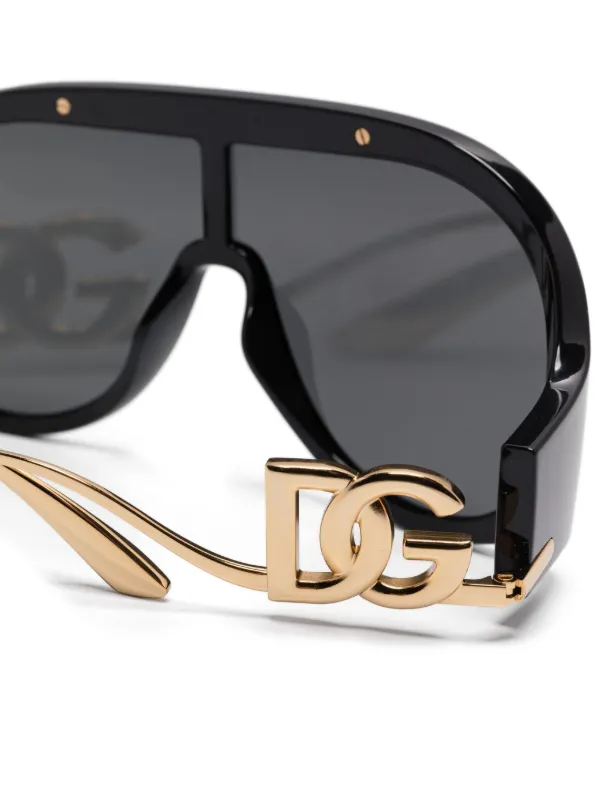 Dolce & Gabbana Black Sunglasses with Gold DG Logo DG Baroque Sunglasses in Black and Gold for Women  main image 4