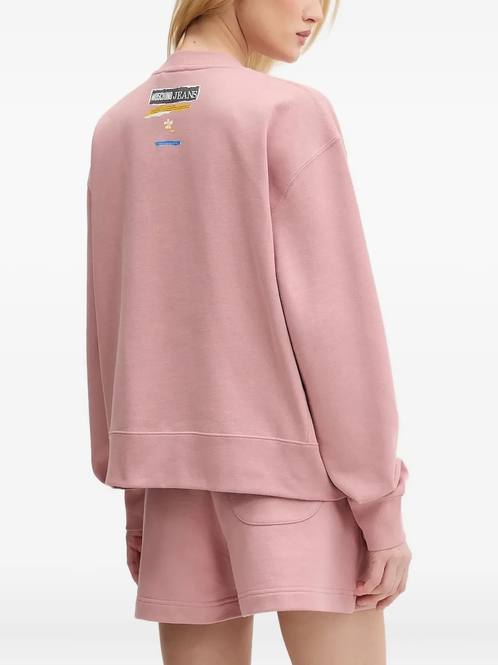 Moschino Collage-print Crew-neck Sweatshirt In Pink