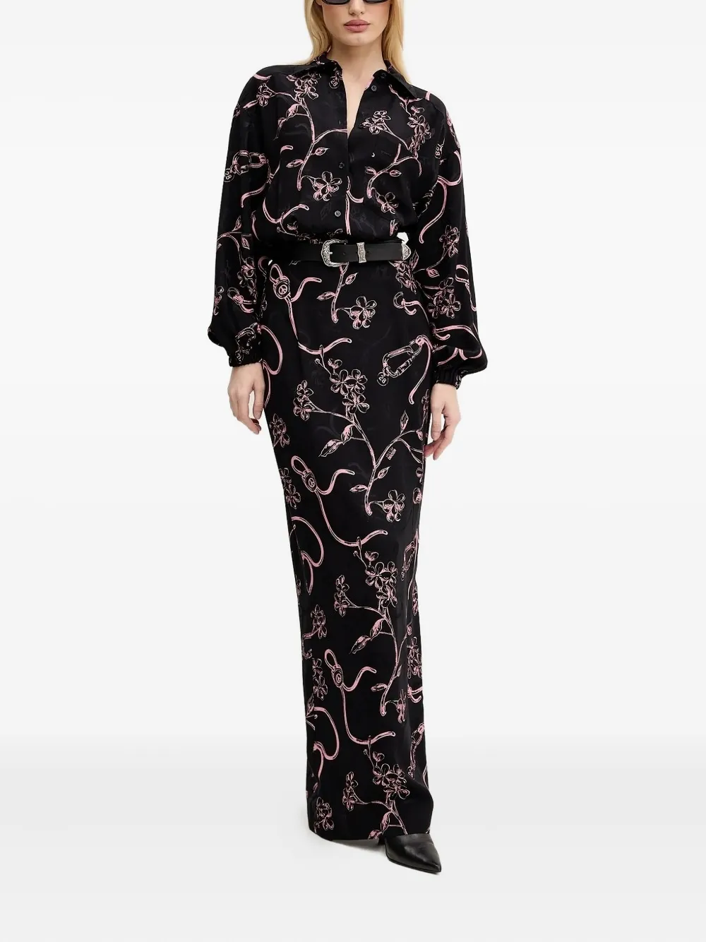 MOSCHINO JEANS floral-print maxi day dress | Black | Image 1