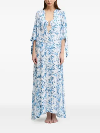 melissa odabash jaz beach dress Edith Floral | White An effortless silhouette with L9549 ASOS Design - Maxi Sleeve Length:Extra Long - 37.5