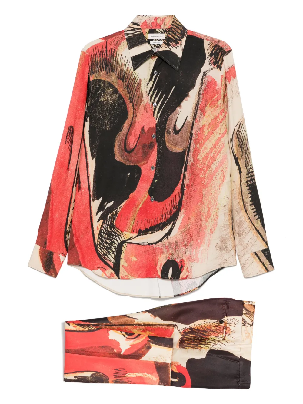 Alexander McQueen Pre-Owned set de pantalones y camisa con estampado gráfico 2020 | neutro | Image 1