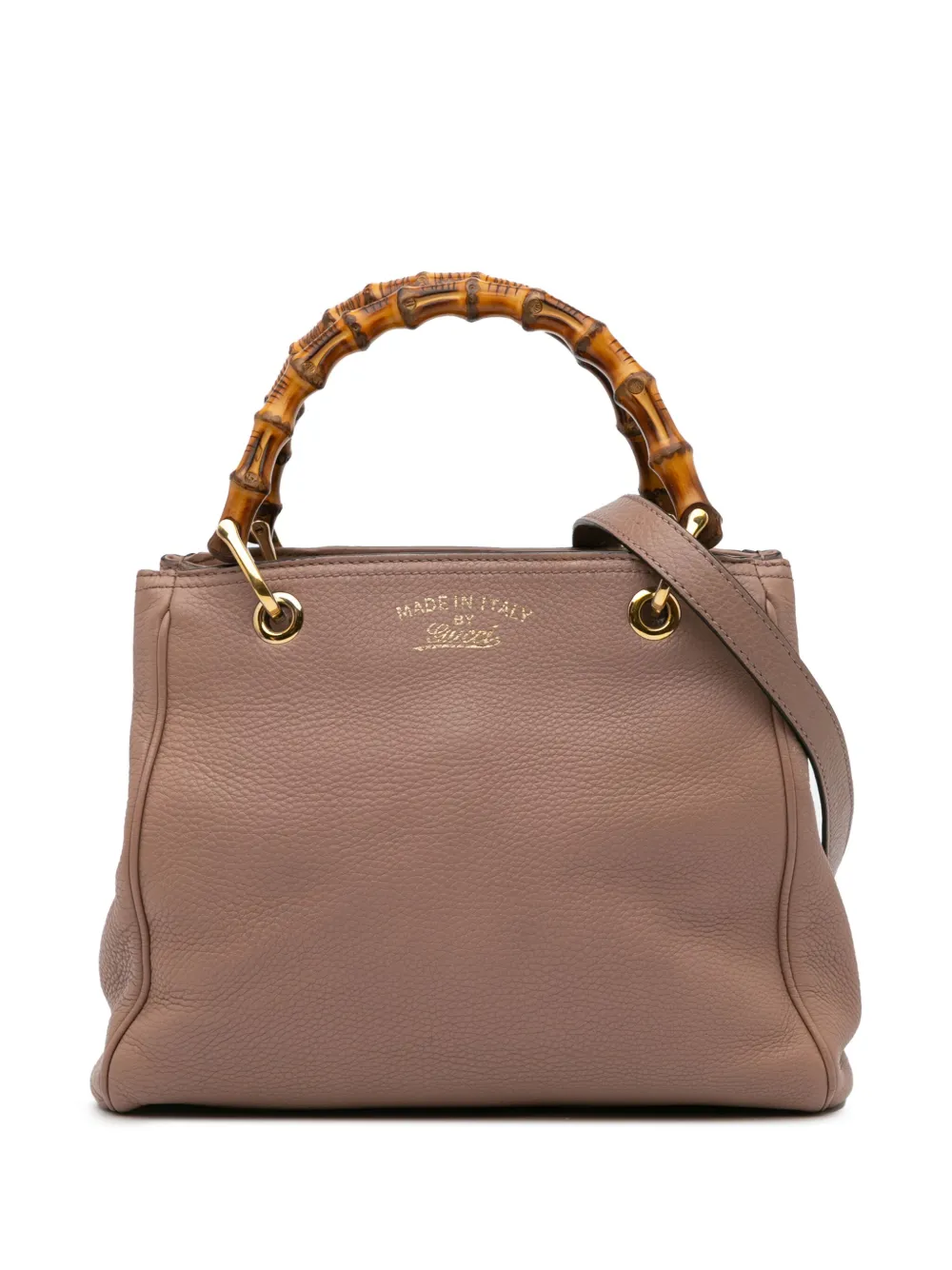 Gucci Pre-Owned Borsa shopper piccola in bambù e pelle di vitello XX secolo | rosa | Image 1