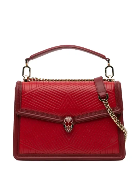 Bvlgari Pre-Owned 2000-2024 Quilted Calfskin Diamond Blast Serpenti Forever satchel