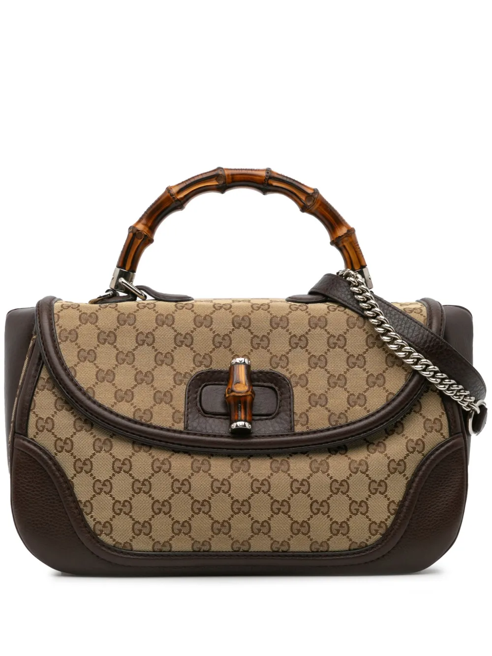 Gucci Pre-Owned 2000-2015 Large GG Canvas Bamboo satchel | Brown | Image 1