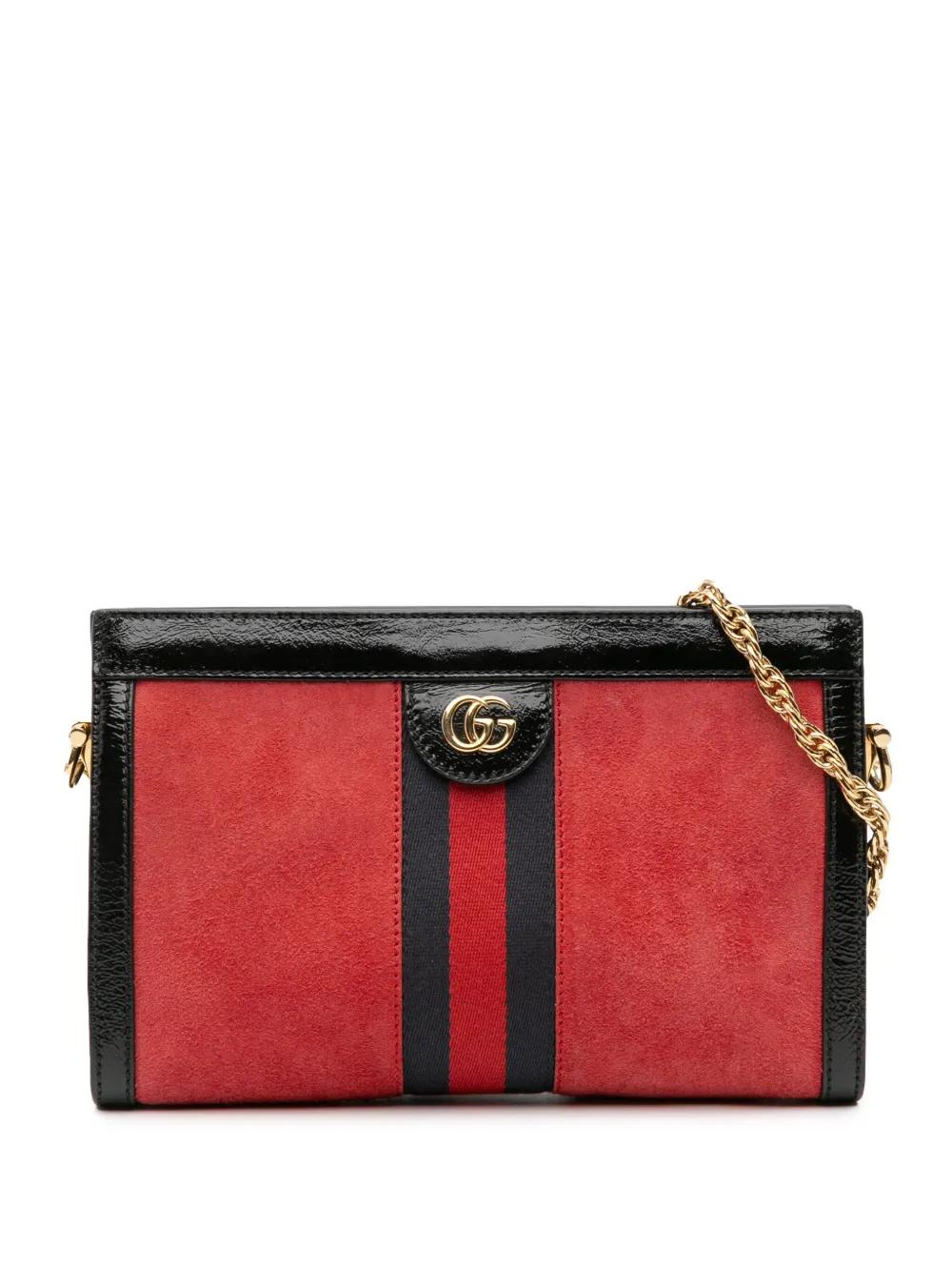Gucci Pre-Owned 2016-2025 Small Suede Ophidia Chain crossbody bag | Red | Image 1