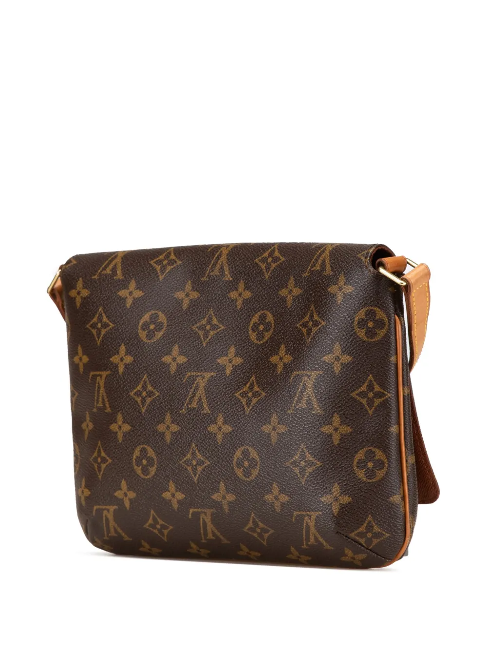 Pre-owned Louis Vuitton 1999 Monogram Musette Tango Short Strap Shoulder Bag In Brown