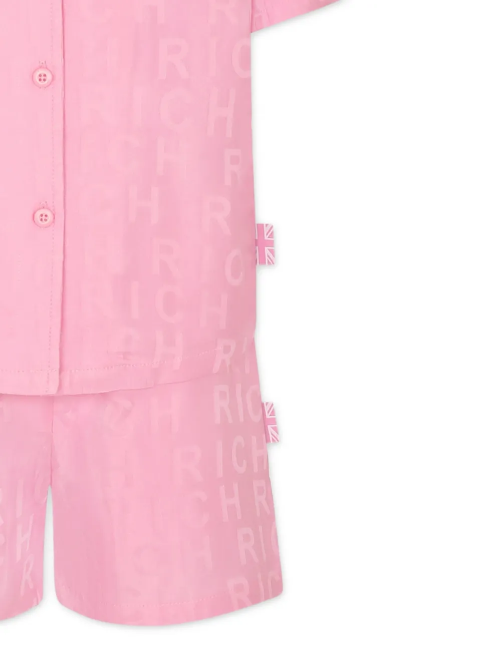 Shop John Richmond Junior Logo-jacquard Short Set In Pink