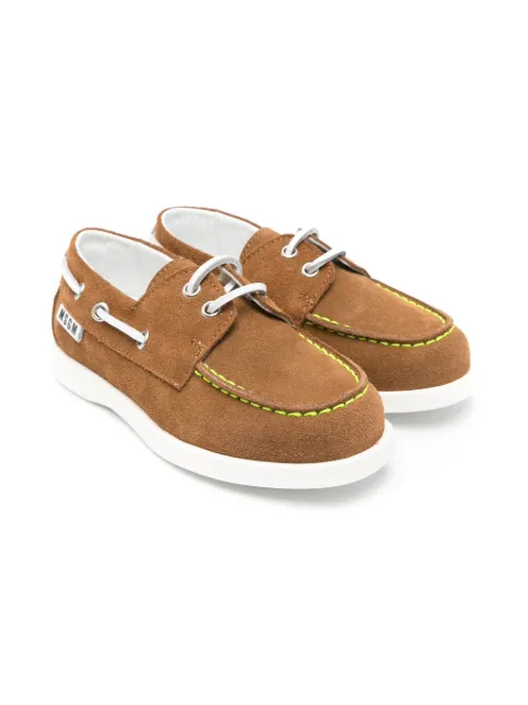 MSGM Kids zapatos náuticos de gamuza