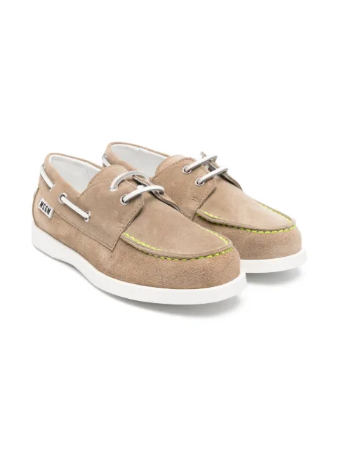 MSGM Kids suede boat shoes 