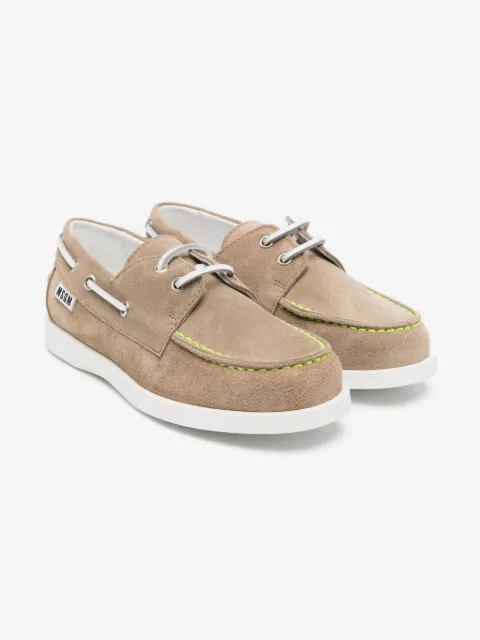 MSGM Kids suede boat shoes 