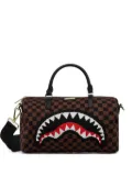 Sprayground Sharks in Paris 2.0 checked-pattern duffel bag - Brown