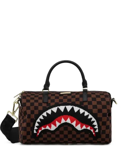 Sprayground Sharks in Paris 2.0 checked-pattern duffel bag