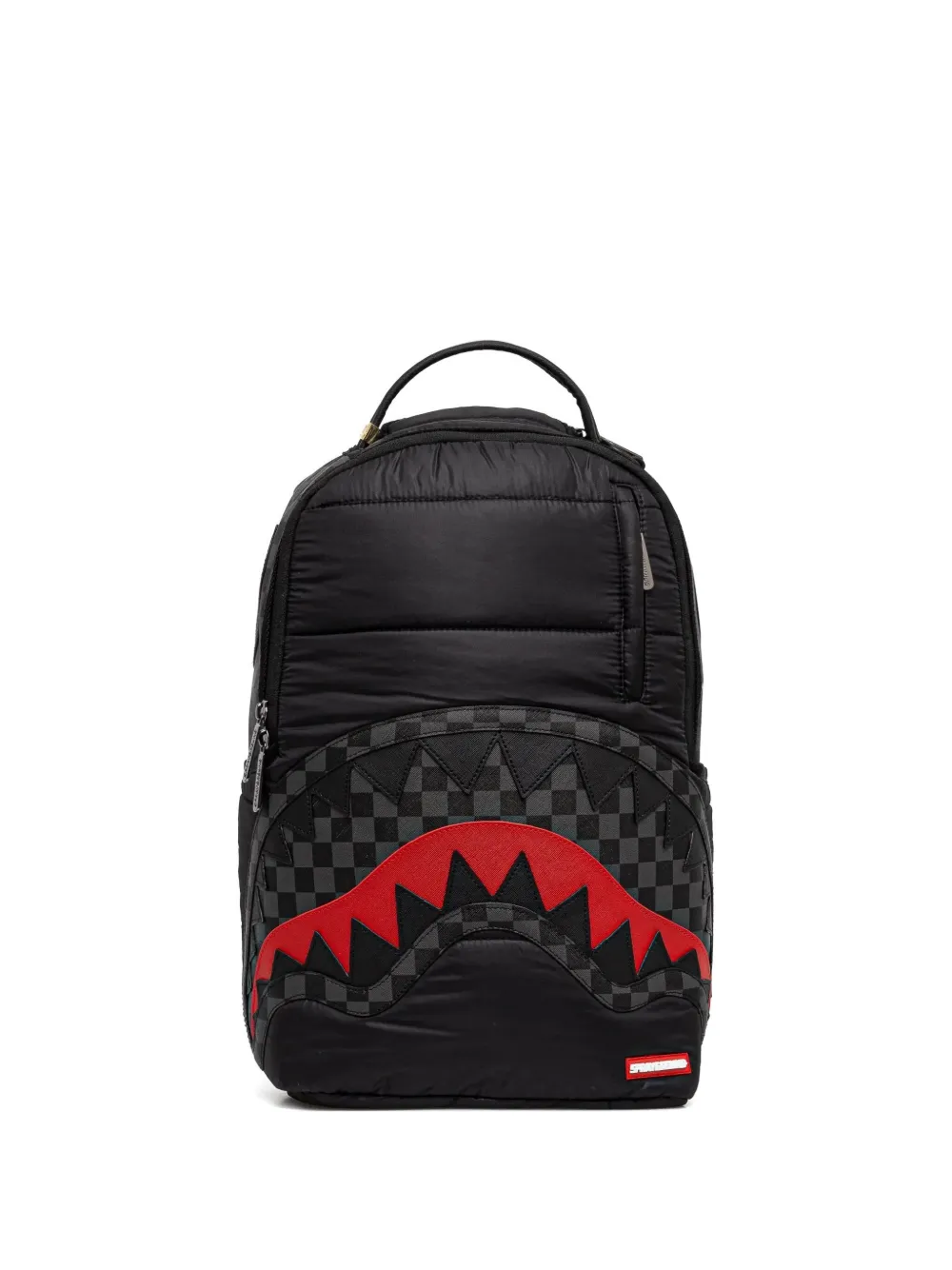 Sprayground shark-appliqué checked backpack | Black | Image 1