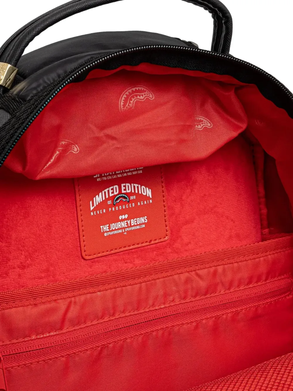 SPRAYGROUND SHARK-APPLIQUÉ CHECKED BACKPACK