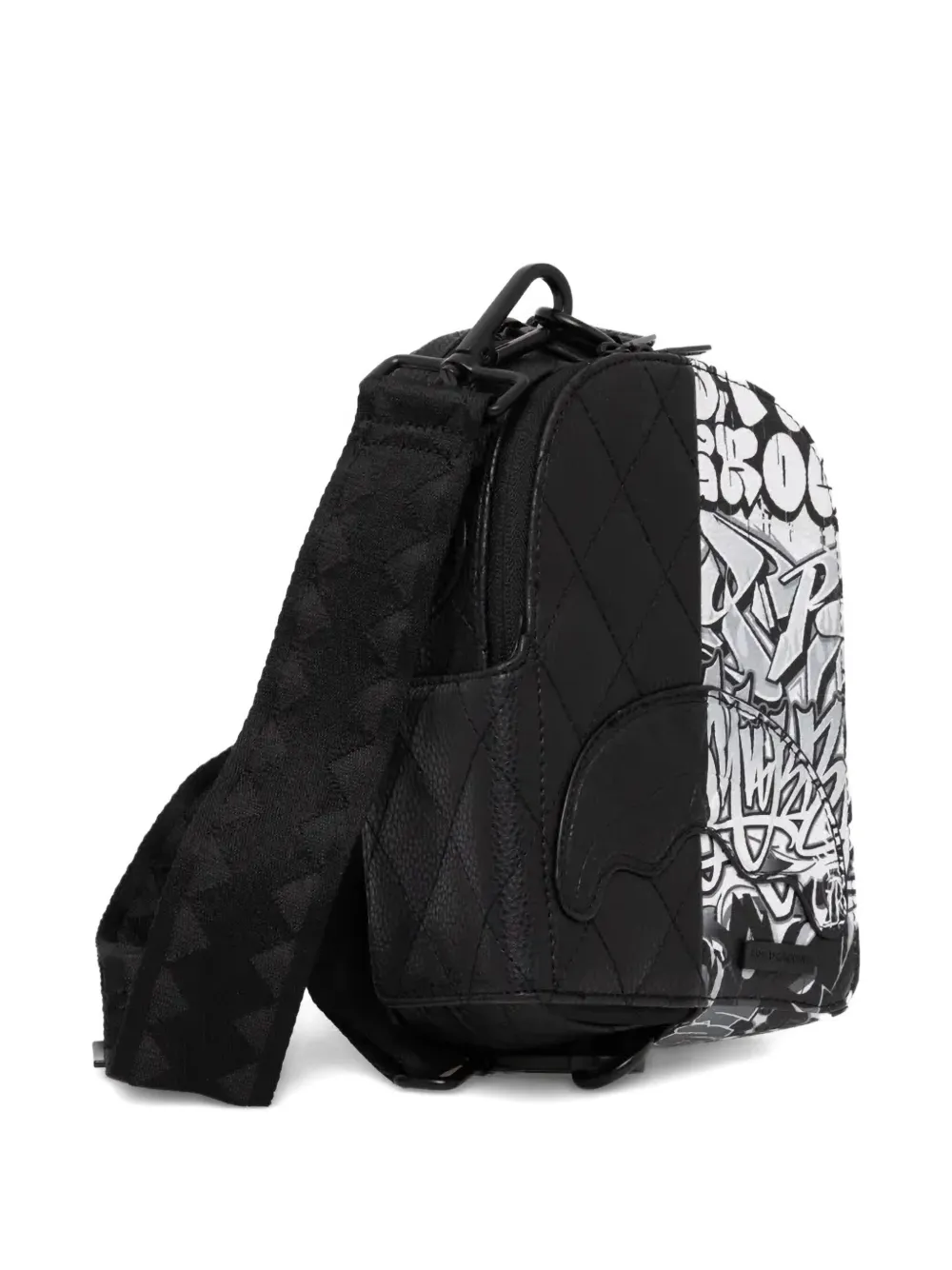 SPRAYGROUND DARK WAVE QUILTED GRAFFITI-PRINT SHOULDER BAG