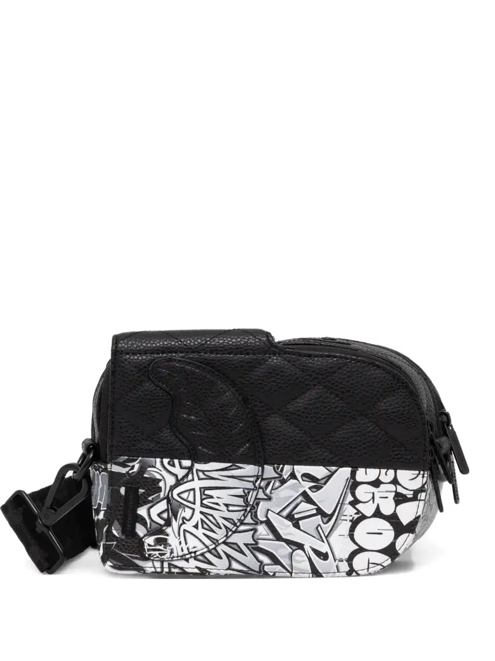 SPRAYGROUND DARK WAVE QUILTED GRAFFITI-PRINT SHOULDER BAG
