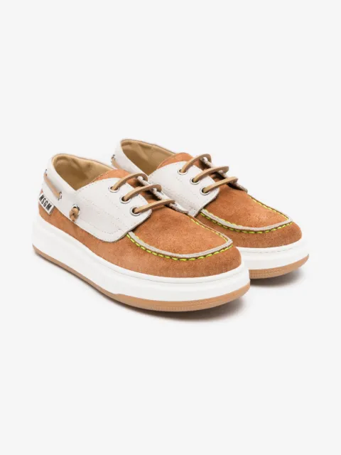 MSGM Kids suede boat shoes