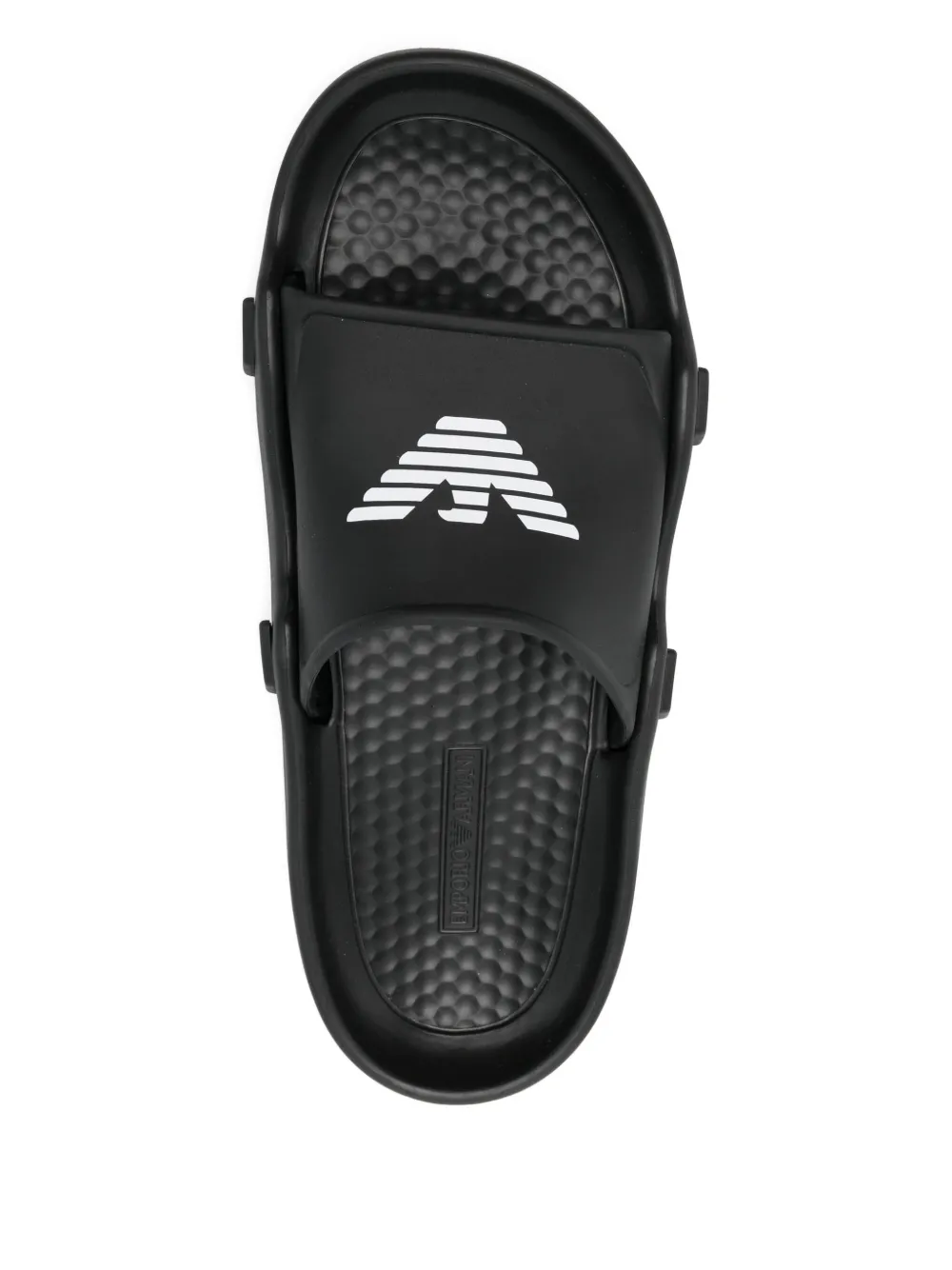 Emporio Armani Badslippers met adelaarprint Zwart