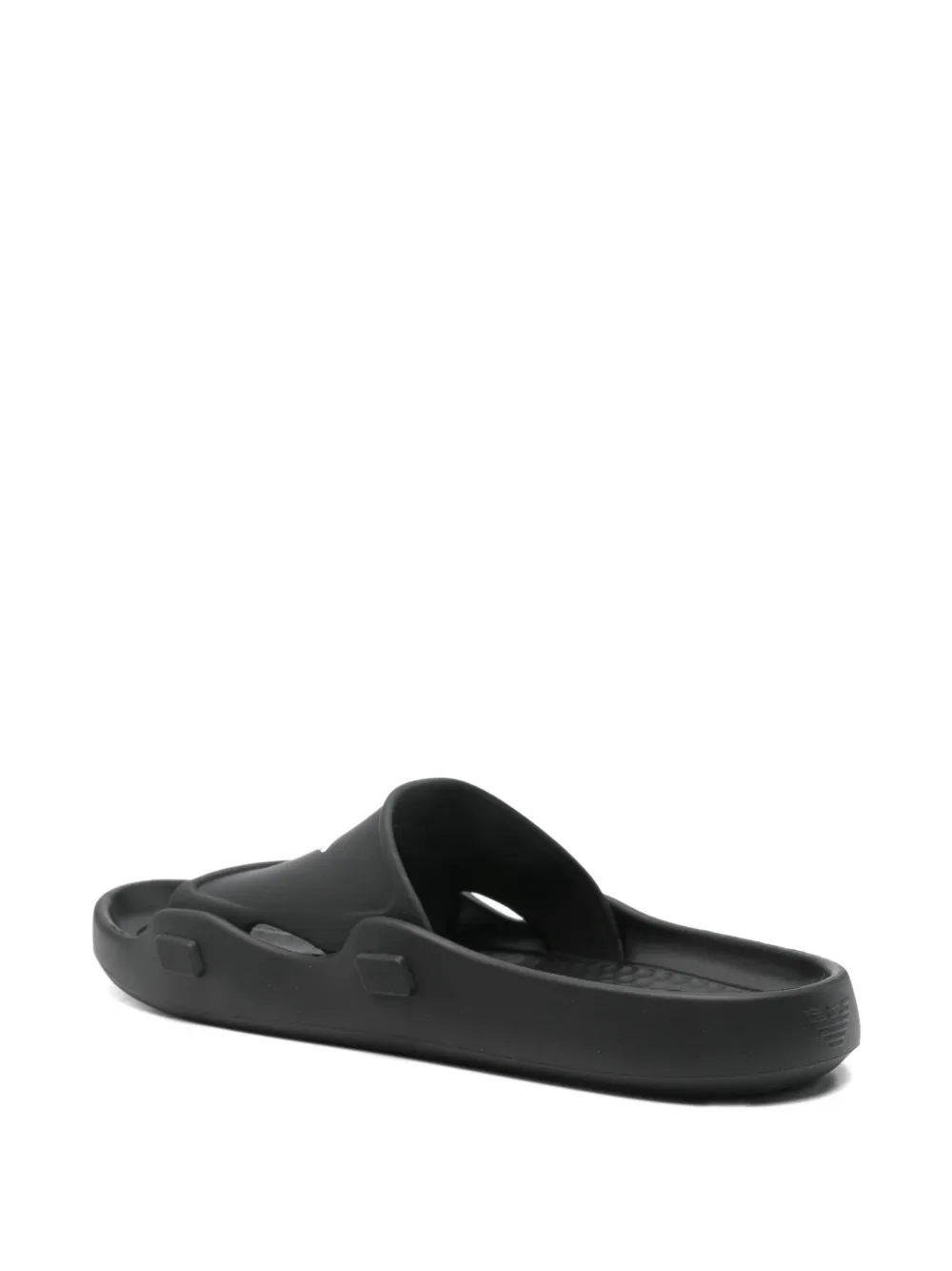 Emporio Armani Badslippers met adelaarprint Zwart
