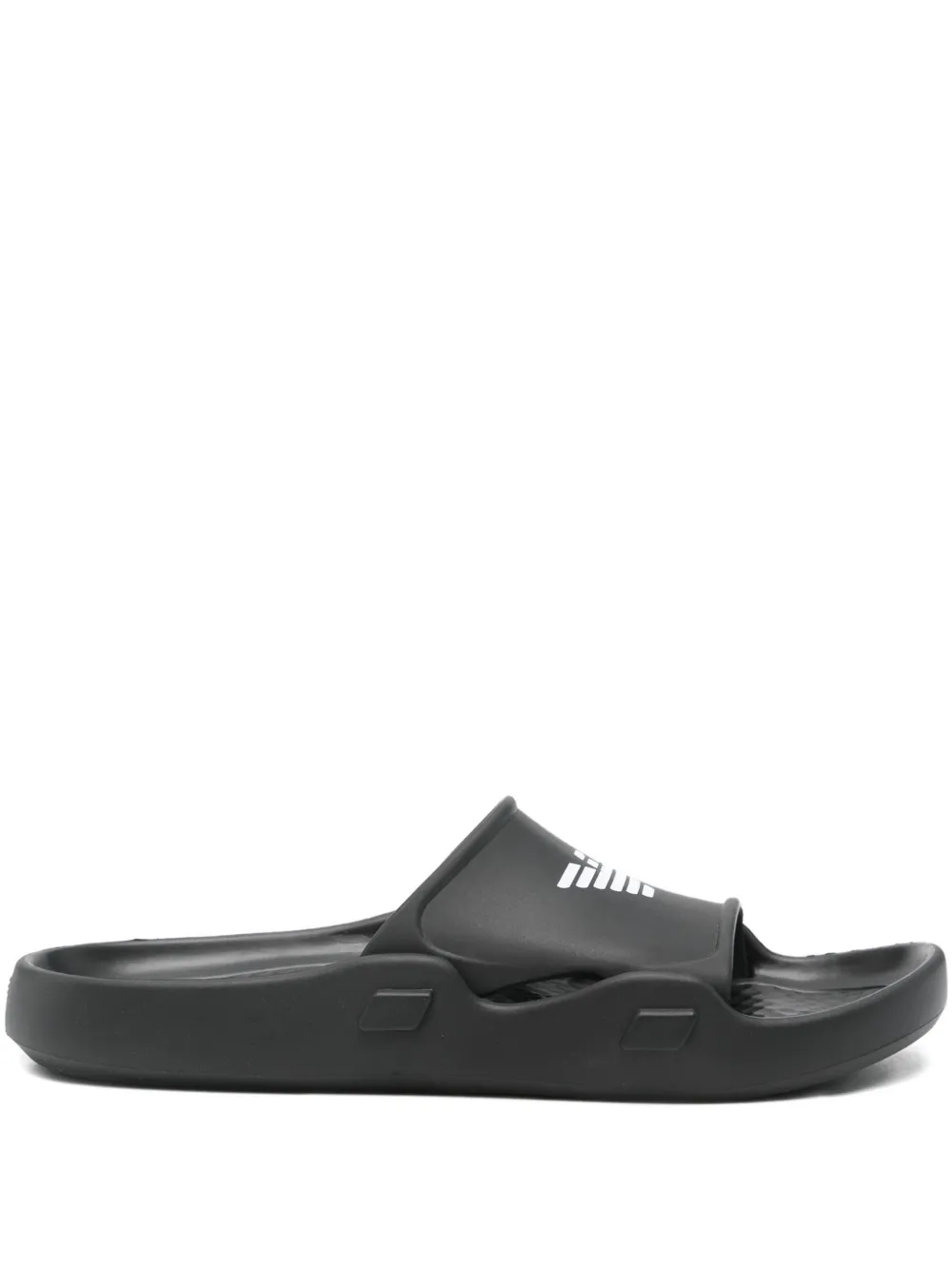 Emporio Armani eagle-print pool slides Zwart