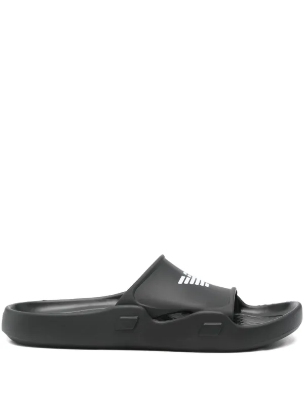 Emporio Armani eagle-print Pool Slides Black FARFETCH IN