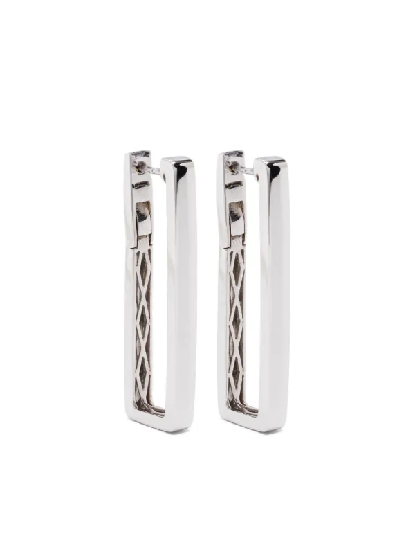 Shay 18K White Gold Hoop Earrings in Silver