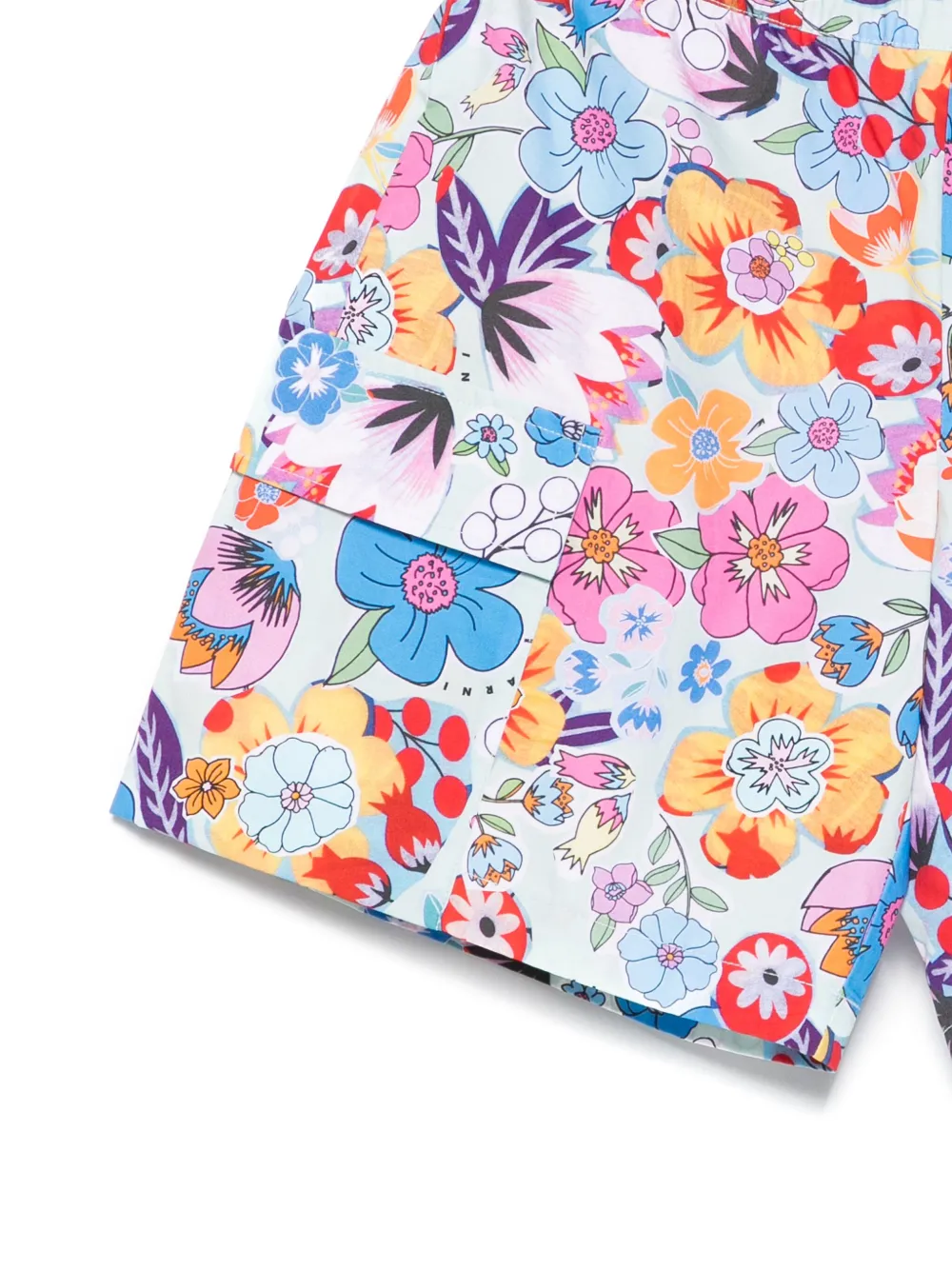 Marni Kids Shorts met bloemenprint Blauw