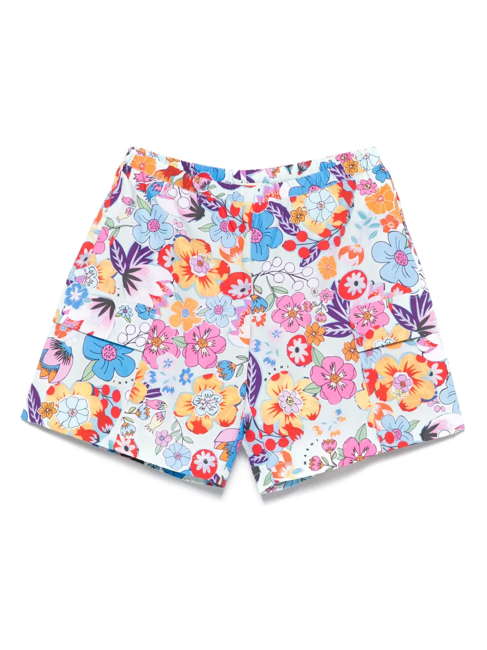 Marni Kids フローラル ショートパンツ - ブルー Marni Kids フローラル ショートパンツ - ブルー