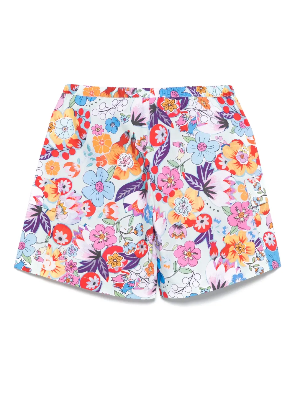 Marni Kids Shorts met bloemenprint Blauw