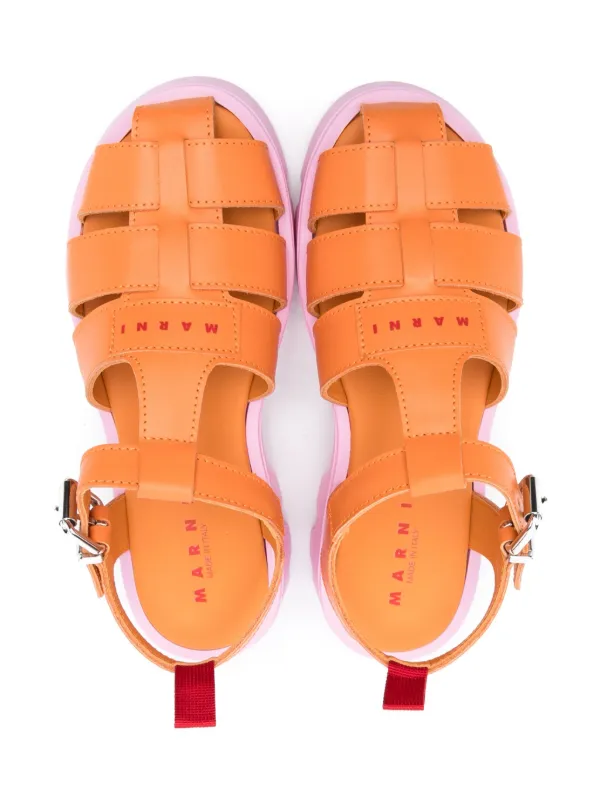 Marni Kids Fisherman Sandals | Orange | FARFETCH