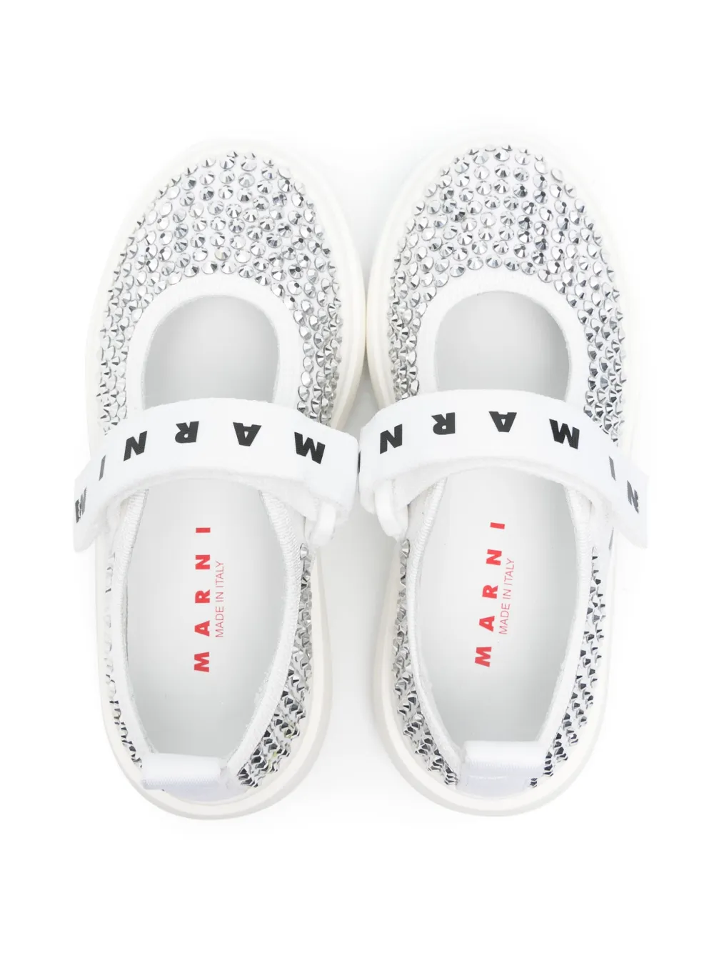 Marni Kids rhinestone-embellished sneakers White
