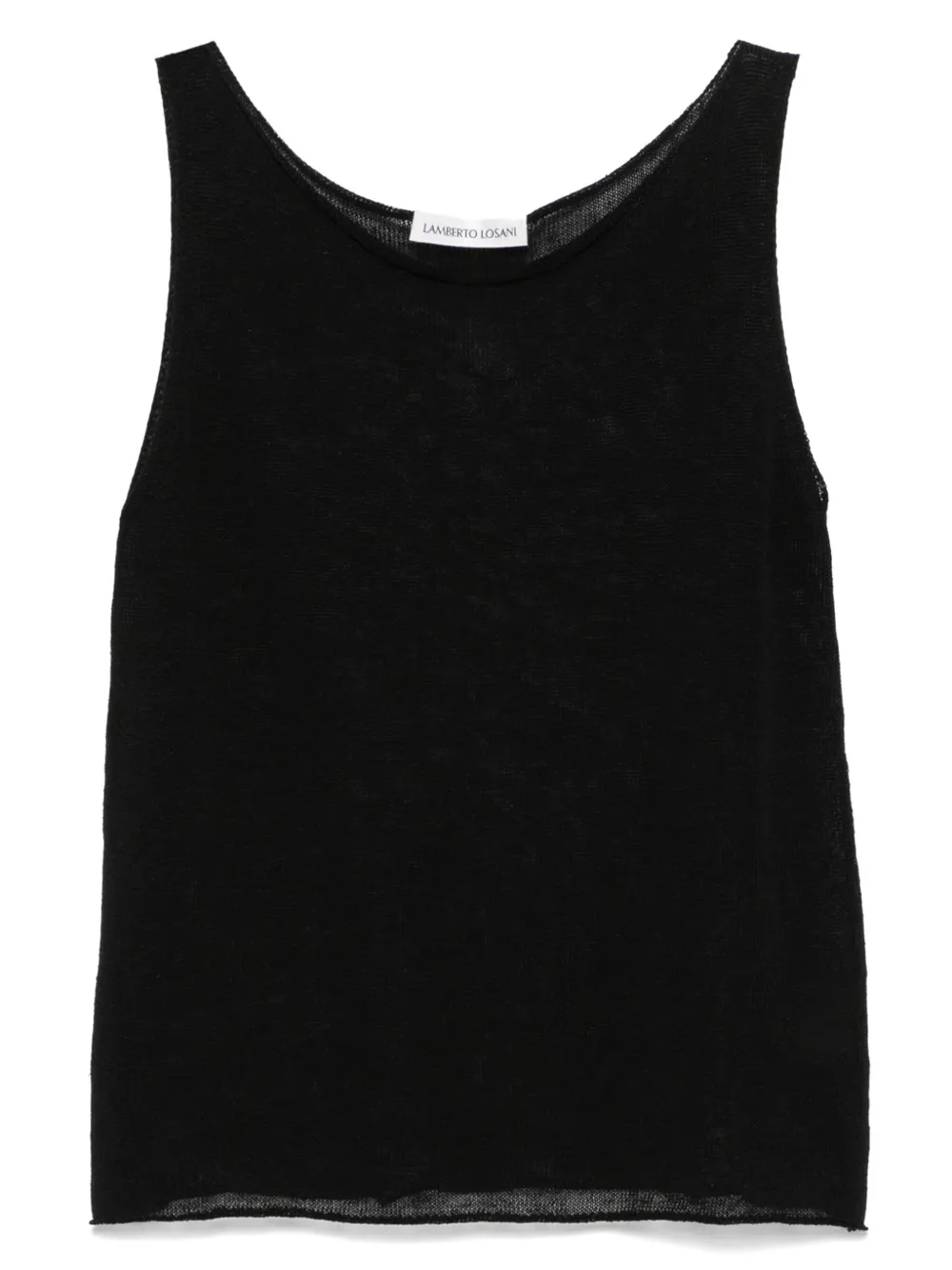 Shop Lamberto Losani Knitted Tank Top In Black