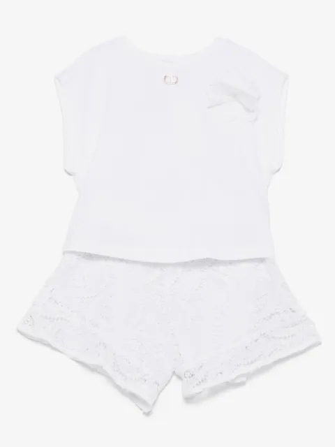 TWINSET Kids طقم بشورت دانتيل