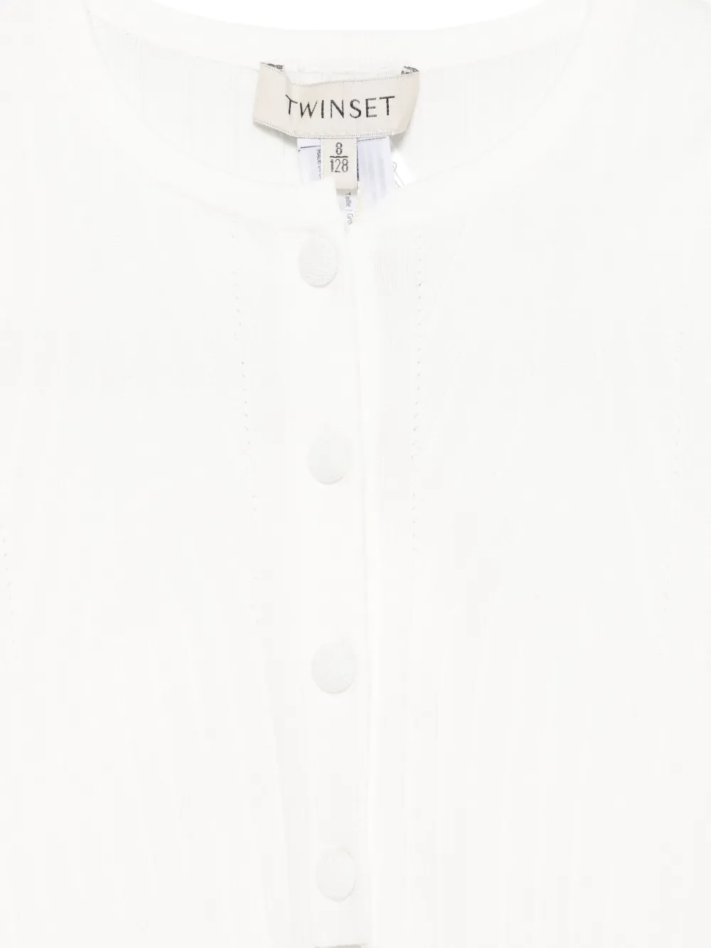 TWINSET Kids Geribbeld cropped vest Wit