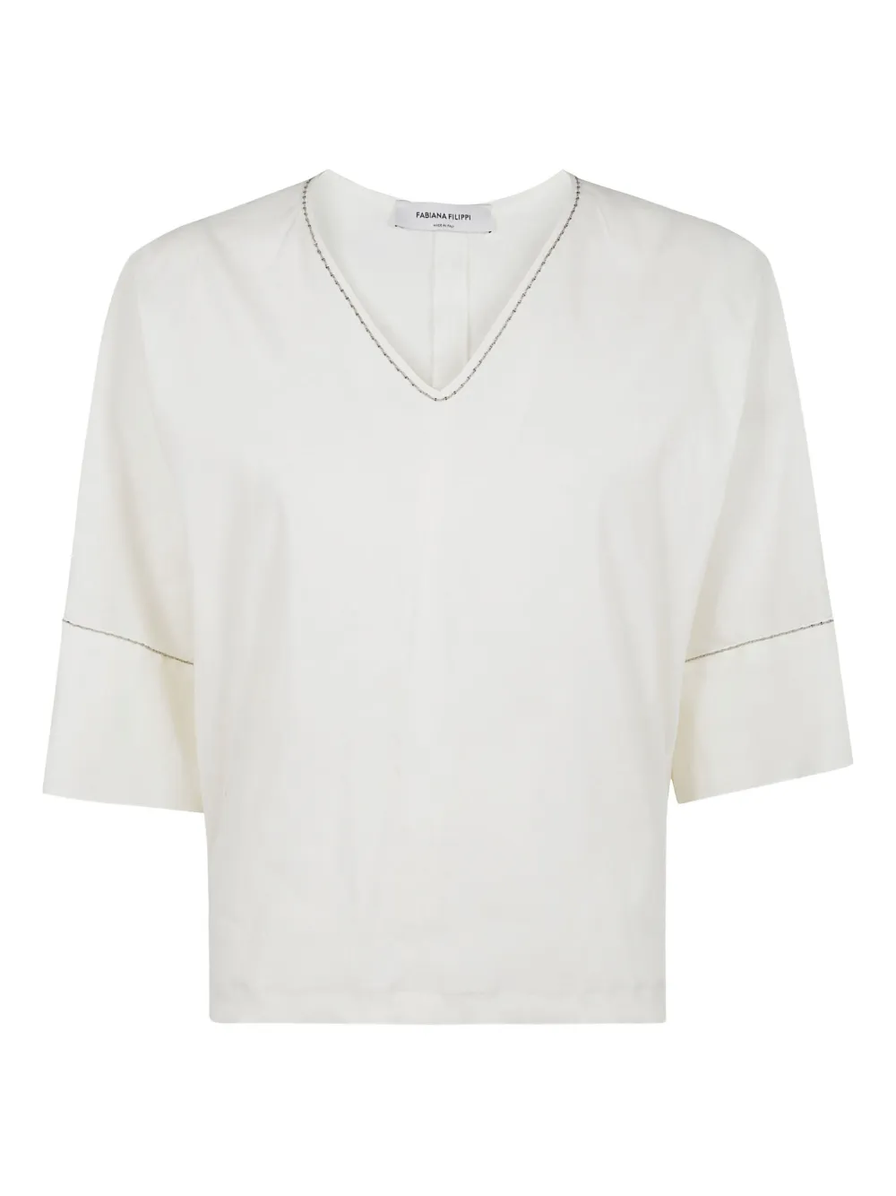 Fabiana Filippi T-shirt met V-hals Wit