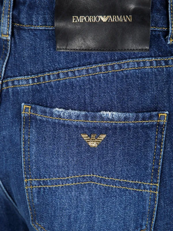 パンツ EMPORIO ARMANI thick stitching denim Emporio Armani Men's Streaky Wash Denim USA Jude Sexy Fit