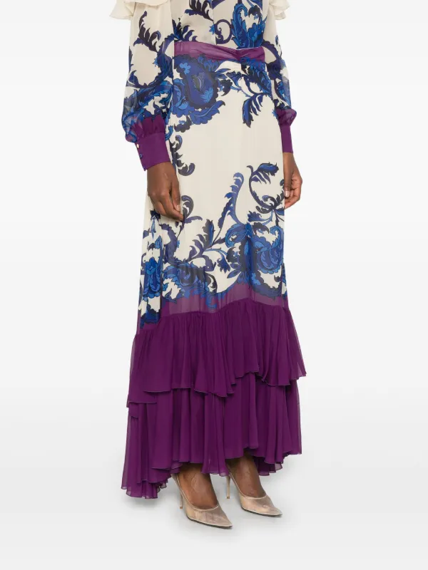 【ETRO】ペイズリー プリント プリーツ マキシ スカート ETRO ペイズリー マキシスカート | ニュートラル | FARFETCH JP