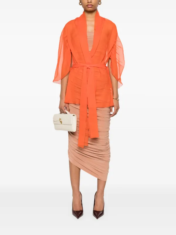 Alberta Ferretti Silk Jacket Orange FARFETCH IN