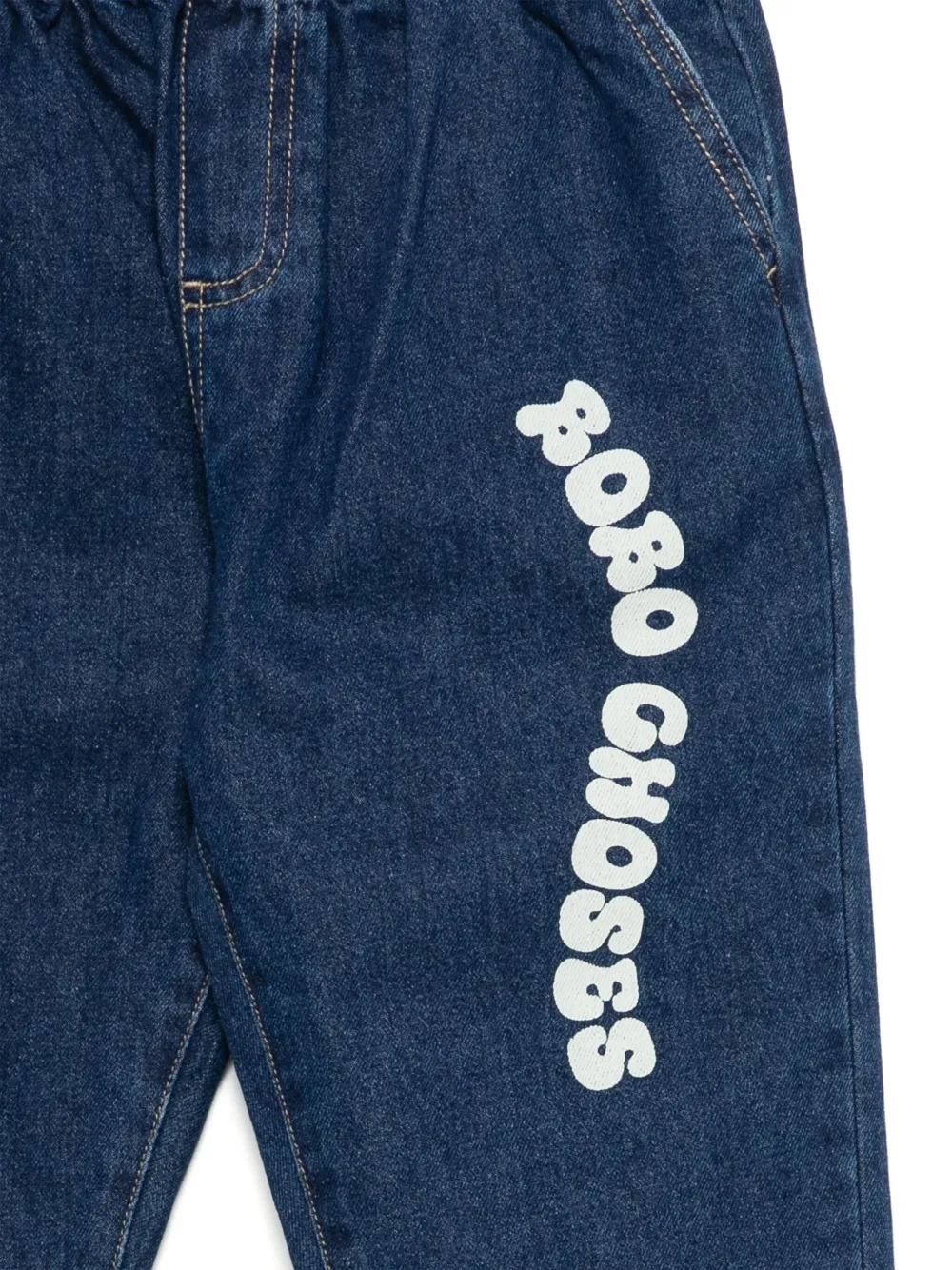 Bobo Choses Jeans met golvend logo Blauw
