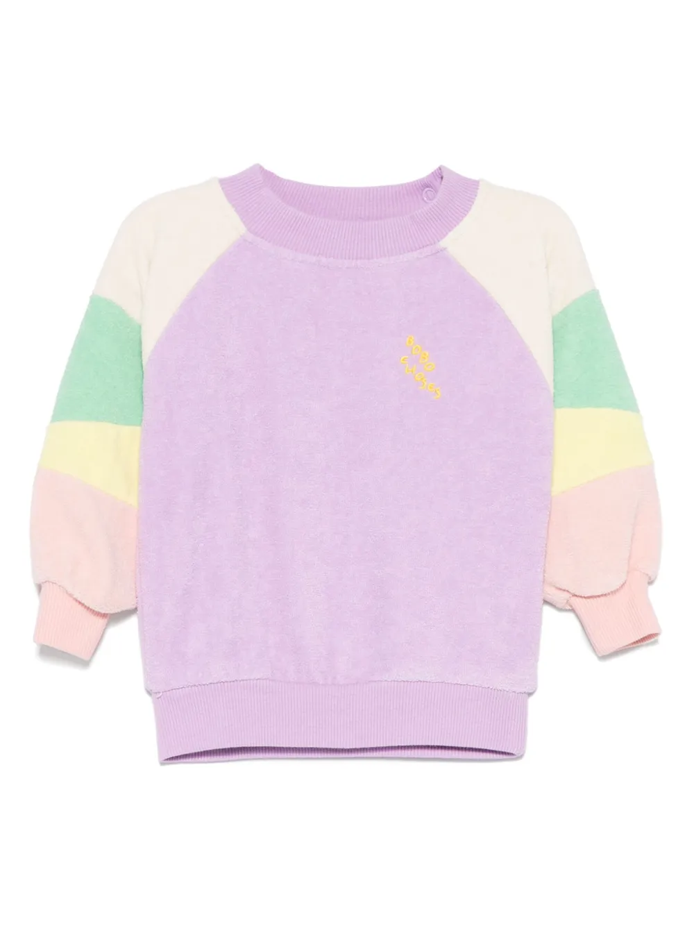 Bobo Choses sudadera de tejido rizo con diseño color block | morado | Image 1