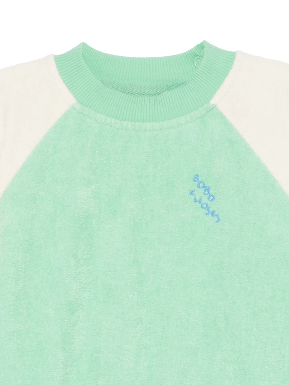 Bobo Choses Badstof sweater met colourblocking Groen