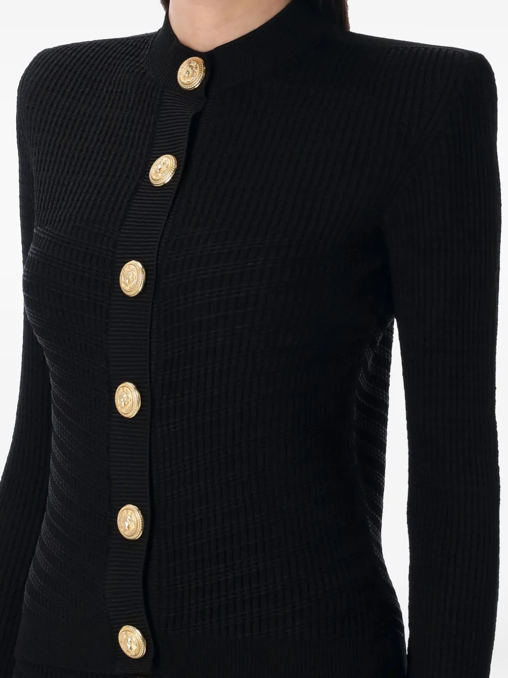  Balmain Long Sleeve Cardigan - Black 