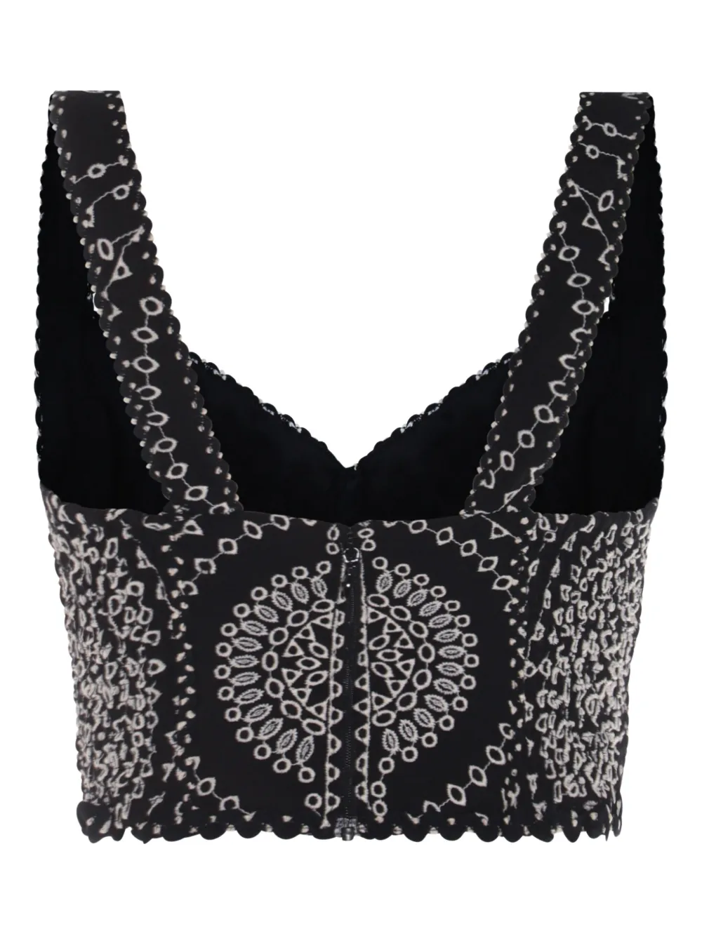 Charo Ruiz Ibiza Goldie cropped top met gewelfde afwerking Zwart