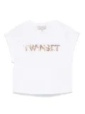 TWINSET Kids sequinned-logo T-shirt - White