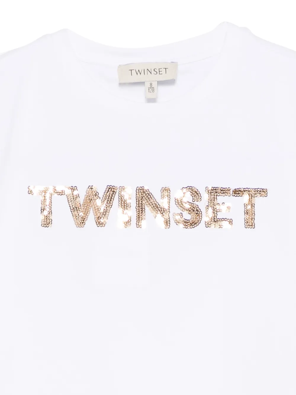 TWINSET Kids T-shirt met logo van pailletten Wit