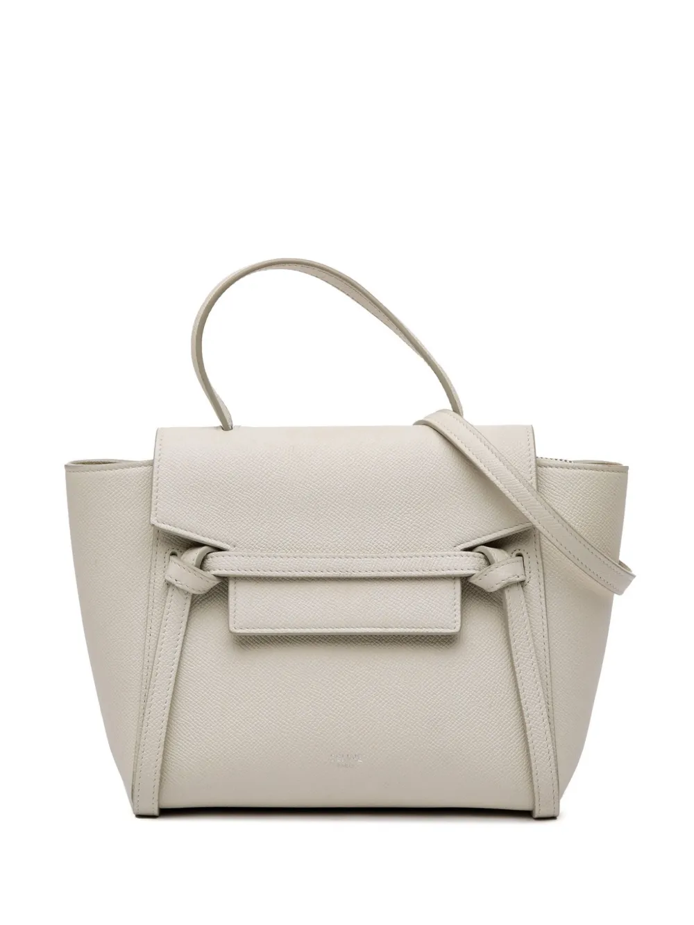 Céline Pre-Owned 2019 ナノ グレインカーフスキン ベルトバッグ サッチェル - グレー Céline Pre-Owned 2019 ナノ グレインカーフスキン ベルトバッグ サッチェル - グレー
